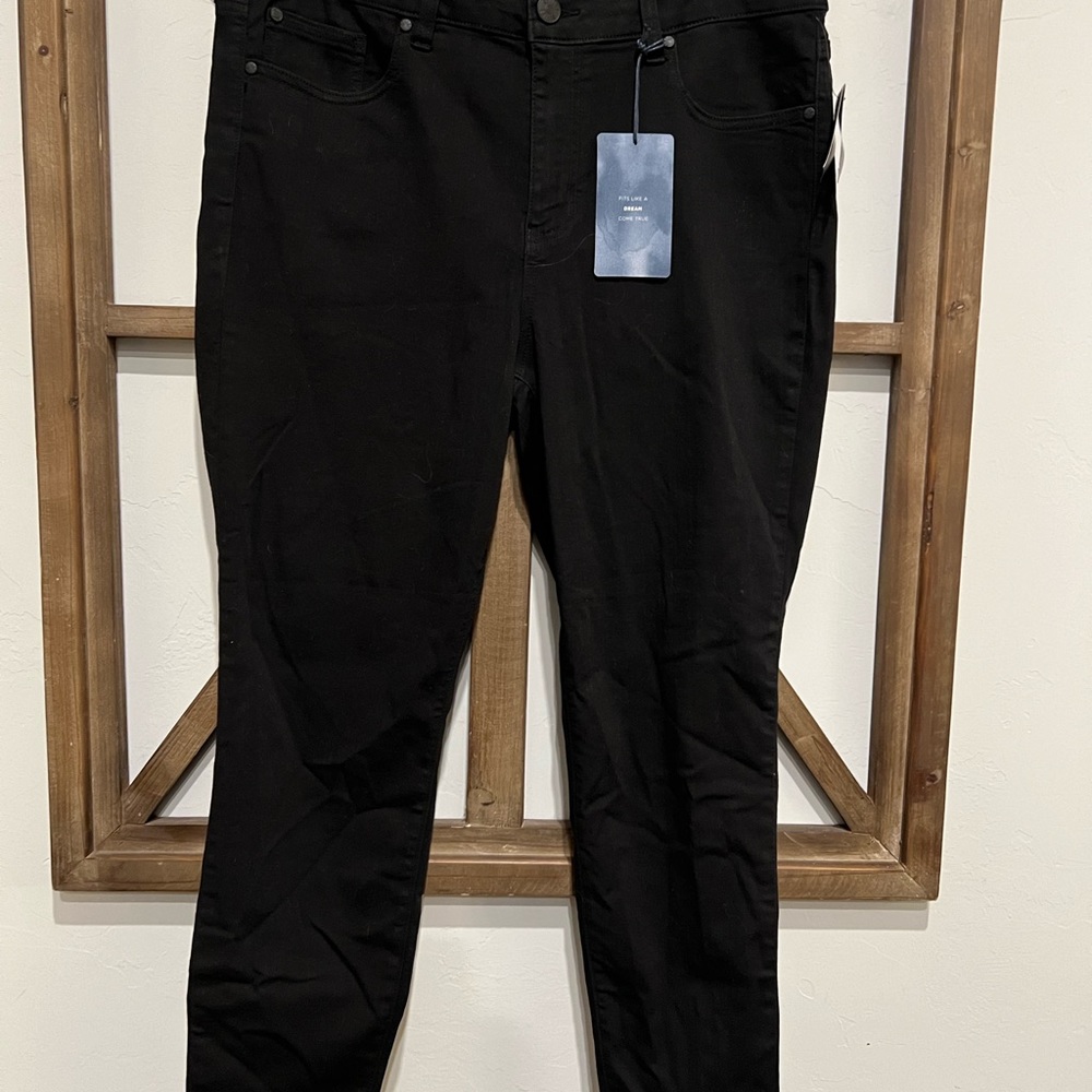 NWT REVERY Mid Rise Skinny Jean 16W Black